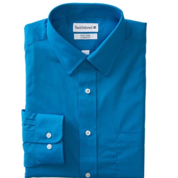 Saddlebred Other - NWT Saddlebred Blue LS Easy Care Stretch Shirt